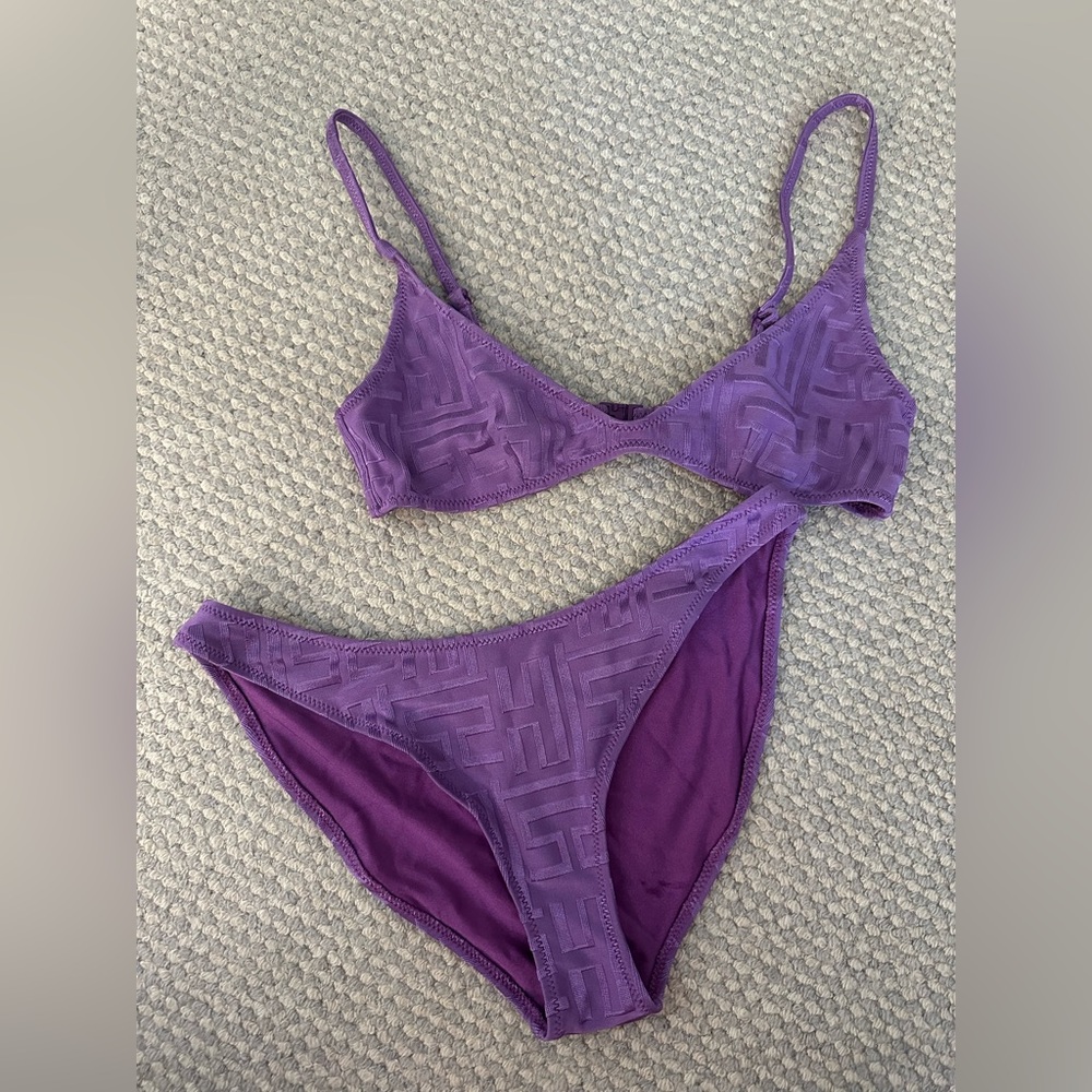 Maia Purple Pattern Triangl Swimsuit